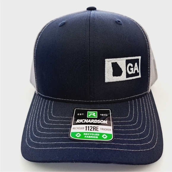 Georgia State Richardson 112 Trucker Cap Hat Mesh Snapback Black & Gray - Picture 2 of 4